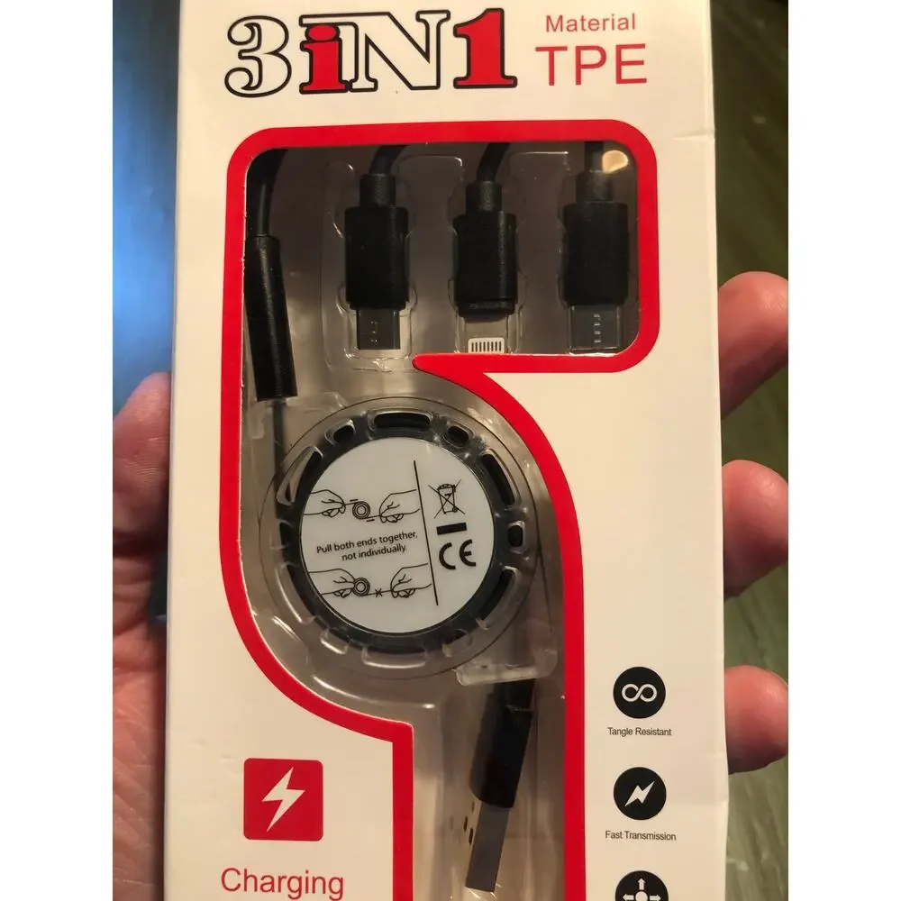 Unbranded NEW 3-in-1 USB Charging Cable